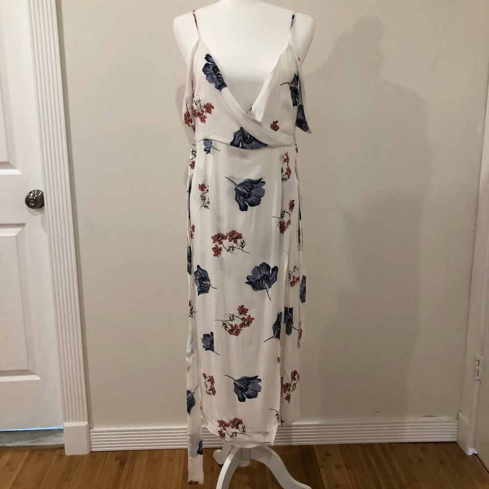 Bardot Floral Mock Wrap Dress